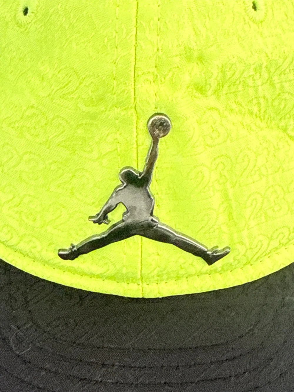 Jordan Toddler Kids Neon Yellow & Black Jumpman Hat